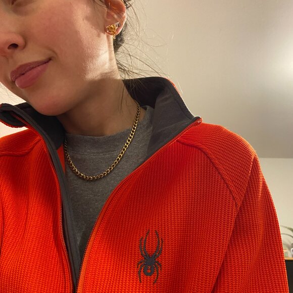 Spyder men's quarter zip pullover - bright orange/red - Picture 2 of 9